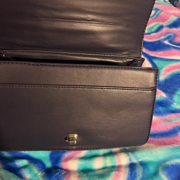 Badgley Mischka Denim Quilted Crossbody Bag (Blue Pearls) - Picture 4 of 8